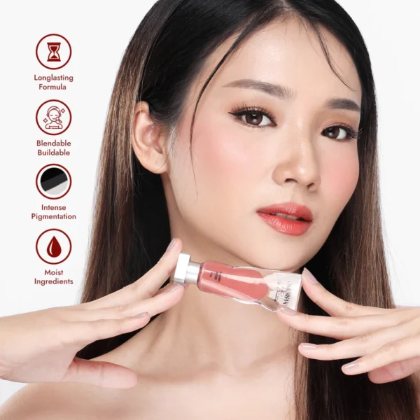 OMORFIA 2 in 1 Lip Creamy and Cheeks | Long Lasting Lip Cream Transferproof - Gambar 3