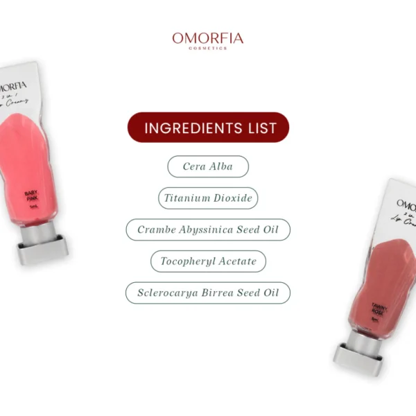 OMORFIA 2 in 1 Lip Creamy and Cheeks | Long Lasting Lip Cream Transferproof - Gambar 5